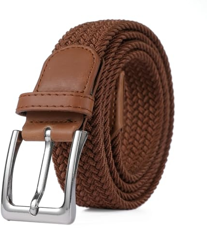 Bella Accessori Ceinture Élastique Tressée Unisexe, Ceinture en Tissu Extensible Sans Trous, Boucle en Alliage de Zinc, Ajustable et Confortable, Style Casual pour Homme et Femme