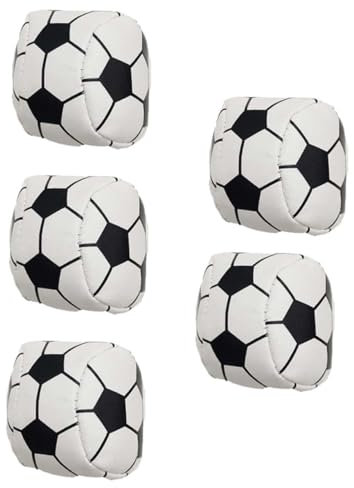 Kisangel 1 Satz Handgefertigter Sandsack-fußball Outdoor-sandsack- Kinderspielzeug Jonglierball Klassischer Jonglier-sandsack Sandsack Im Fußballdesign Black Leder 5st