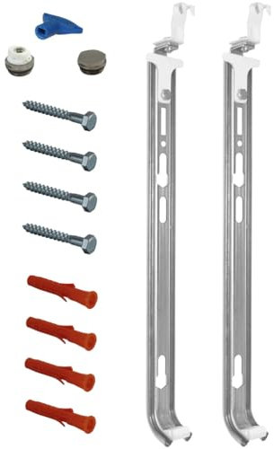 Jabema 2 fixations de radiateur de 900 mm et 1 kit de bouchons 1/2, console de montage rapide, console murale, support de radiateur, support de fixation pour radiateur, support de suspension, console
