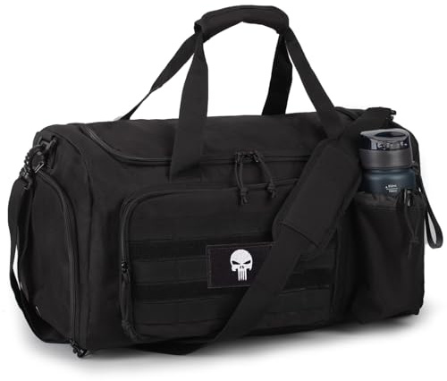Borsa da palestra tattica da 60L per uomo, con scomparto scarpe e tasca impermeabile. Perfetta per sport, viaggi, campeggio ed escursioni.