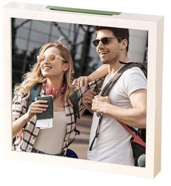 Dranng Shadow Box con Ranura Integrada - Marco de Fotos - Expositor De Recuerdos con Marco Transparente para Hogar Sala Apartamento Playa Concierto Boda - Exhibición para Hogar Y Apartamento