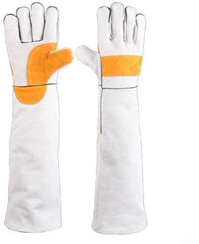 Yuanpgky Gants de protection en cuir double couche anti-rayures et anti-morsure pour le toilettage des animaux domestiques, la manipulation des animaux, le jardinage, la soudure – Gants de travail