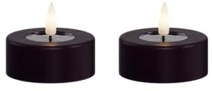 Deluxe Homeart Real Flame Ensemble de bougies chauffe-plat à LED sans flamme pour intérieur avec technologie Real Flame Fonctionne avec piles Violet