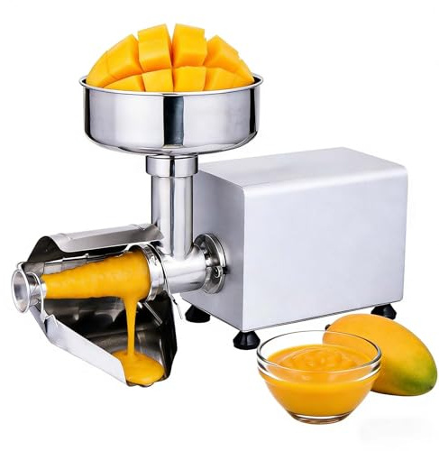 SIEEOUR Passatutto Elettrico per Pomodori, Produttore di Salsa di Pomodoro, Pressa per Frutta Elettrica, Macchina per Macinare Pomodori in Acciaio Inossidabile 450W, Passatutto per Bacche