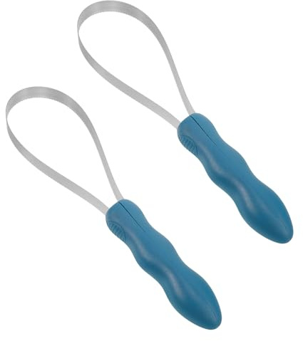 CORHAD Cepillo para Deslanar Caballos Acero Inoxidable con Hoja Serrada Doble Filo Mango Ergonómico 2 Unidades Azul Herramienta Profesional para Aseo y Cuidado en Establos