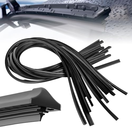 12 Stück Knochenloser Scheibenwischer Gummi 800 mm Windschutzscheibe Scheibenwischer Klebstreifen Universeller Ersatz Square Wipers Gummistreifen Geeignet für Meisten Modelle Nach Größe Schneidbar