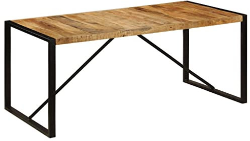 vidaXL Mesa Comedor 180 cm Madera Mango Mueble Mobiliario Cena Cocina Auxiliar