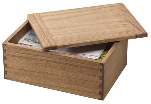 KIRIGEN Wood Storage Box with Lid - Decorative Boxes for Crafts, Sewing, Keepsake, Memory - Wooden DIY Storage Box Organize Jewelry - Wooden Boxes for Home Office Storage Dark Brown