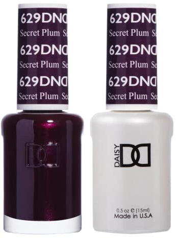 DND Gel Polish Set, Purple Collection, UV/LED Gel Polish and Air Dry Nail Lacquer, Matching Chip-Free Polish Duo, 629 Secret Plum, 0.5 Fl Oz