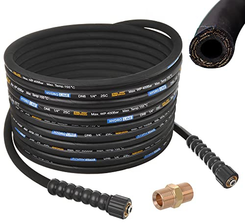 25m 400bar 155° DN6 Profi M22x1,5 Högtrycksslang för högtrycksrengörare kompatibel med Kärcher HD HDS