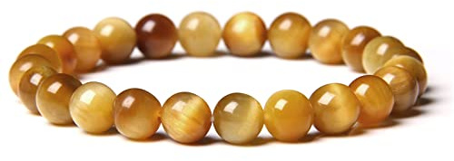 Män armband 8 mm rund naturlig kunglig blå sten pärlor armband sten pärlor armband kvinnor män, guldfärg,19 cm