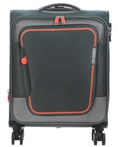 American Tourister Pulsonic - Spinner S, Erweiterbar Handgepäck, 55 cm, 40.5/43.5 L, Grün (Dark Forest)