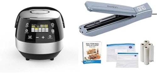 Drew&Cole CleverChef Intelligent Digital Multicooker 5L-860W- Chrome - Touch Control - Energy Efficient Delay Timer & Keep Warm Function - Simple & Effective Cooking - Power XL Duo Vacuum Nutrisealer