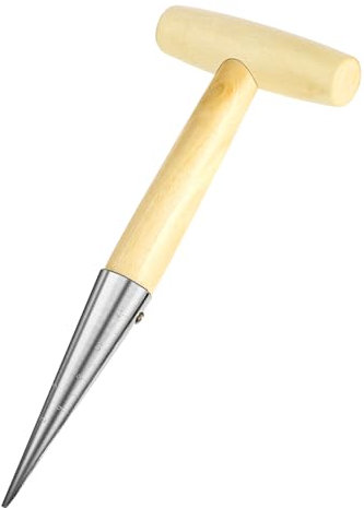 Sibba Mesures Plantoir À Graines Outil de Jardin Distributeur de Mauvaises Herbes Petite Pelle Entretien de La Pelouse Poignée En Bois En Acier Inoxydable Poignées en Bois pour Semis