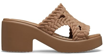 Crocs Brooklyn Woven Slide Heel Sandalia Mujer, Marrón, 41/42 EU