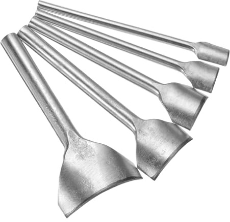 sourcing map Lot de 5 poinçons pour cuir en forme d'arc, 10 mm-40 mm, courbe de coupe pour cuir, outil de poinçonnage pour ceinture, portefeuille et sac