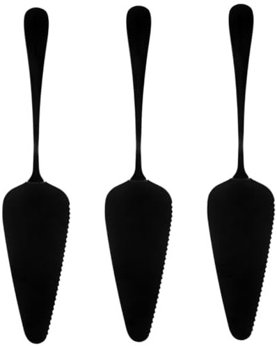 PRETYZOOM 3 Pièces pelle à pâtisserie en acier inoxydable spatule à crêpes gâteau pâtissier serveur coupé coupe fromage couteau fromage croûte de pizza outil z pelle à gâteau Black