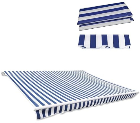 Tenda Da Sole for Esterno(Telaio Non Incluso), Tenda Parasole In Tela, Rigata Tessuto Oxford, In Poliestere Da 280G Tessuto In Poliestere, con Balze, Tettuccio Resistente Al Sole e Impermeabile(Blue,(