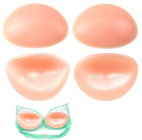 1Pair Silicone Bra Pads Inserts, Breasts Pads Enhance Cup Size - Chicken Fillet Bra Inserts Fit Most Cup Sizes Inserts Push UP for Small Breasts Bra Fillers A to B, C to D Cup, for Girls Dating Bikini