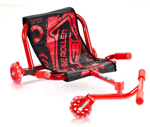 VEVOR Kinderfahrzeug Dreirad Tragkraft 90kg, Drifter Trike Dreiradscooter 106x52x43cm, Aufsitz-Driftspielzeug für Kinder ab 10 Jahren, fährt auf Allen harten Oberflächen im Innen- & Außenbereich, rot