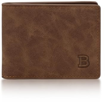 Energather Herren Geldbörse, PU-Leder Herren-Geldbörsen Mens Wallets mit Mehreren Kartenfächern für Männer, Portable Portemonnaie Herren Geldbeutel Herre mit Reißverschluss für Bargeld(Kaffeebraun)