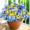 SOMYTING Artificial Pansies Flowers Outdoor 10 Bundles Faux Flowers UV Resistant Plastic Plants Fake Plants for Front Porch Garden Window Box Hanging Planter Decoration (Blue&Yellow)