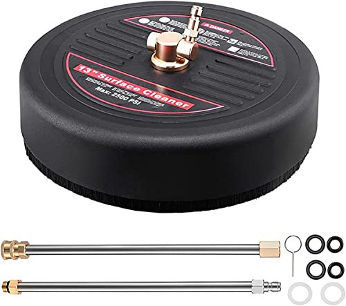 TRELVEX Limpiador de Superficies a presión LiuSj JUnSt de 13 Pulgadas, con 2 Varillas Extensibles, Limpiador de Superficies Planas, hidrolavadora a Gasolina + adaptadores de conexión rápida de 1/4