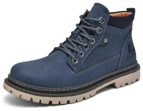 Generisch 2025 Bottines tendance pour homme et femme Style britannique Chaussures hautes Bottines pour homme, bleu, 42 EU