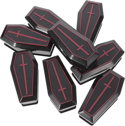 BESTonZON 8 Pezzi Ornamenti per Bare in Miniatura per Halloween, Decorazioni per Feste a Tema, Modelli di Bara in Plastica Leggera e Compatta, Accessori per Scherzi e Decorazioni Casa,