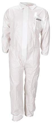 Seachoice Unisex Erwachsene Maleroverall Einweg-Overall mit Mikroporösem Kragen, Größe L, weiß, L