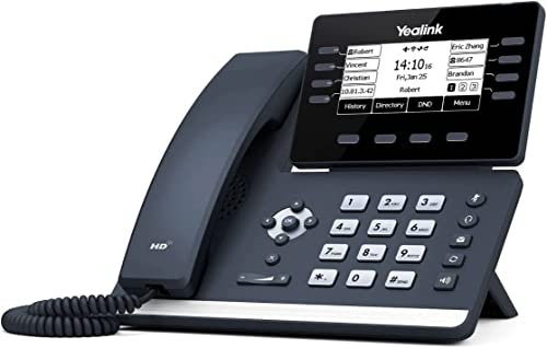 Yealink SIP-T53 IP Phone, 12 VoIP Accounts. 3.7-Inch Graphical Display. USB 2.0, Dual-Port Gigabit Ethernet, 802.3af PoE, Power Adapter Not Included (Renewed)