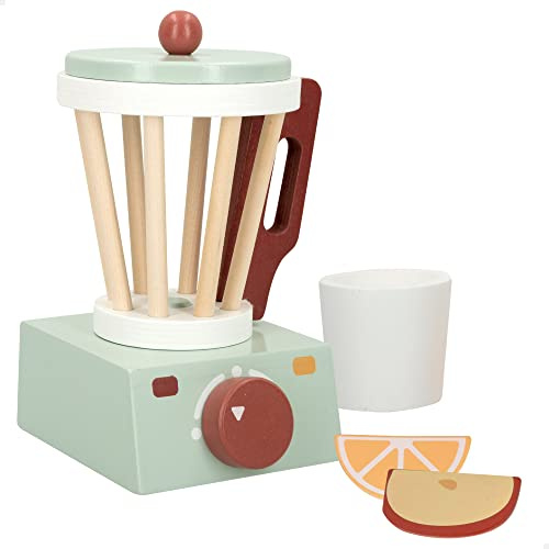WOOMAX 49544 - Mixeur en bois pour enfants, accessoires de cuisine, ustensiles de jouets pour garçons et filles, jeux de cuisine, appareils électroménagers jouets