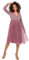 Maya Deluxe Damen Womens Ladies Wedding Guest Midi Dress Long Sleeve Plunging Neckline V Neck Sequin Embellished Graduation Brautjungfernkleid, Desert Rose, 6
