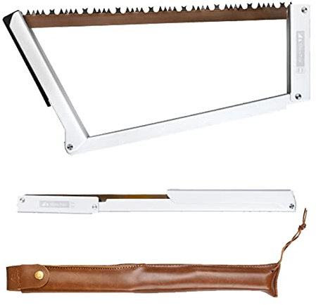 Sloane Camping-Klappsäge - Klappbare Bügelsäge mit Lederscheide | Robuste Lederscheide, tragbare Überlebenssäge Handsägen für Camping Rucksackreisen Jagd Holzbearbeitung