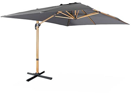 Alice's Garden - Parasol déporté rectangulaire 3x4m - Wimereux - gris- Parasol excentré inclinable dans 5 positions. rotatif à 360°.