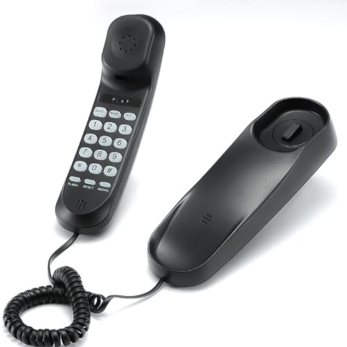 Corded Phone for Home, Durable landline Phone with Large Buttons for Seniors, Versatile Mini Phone for The Home, Office, and More (Black)