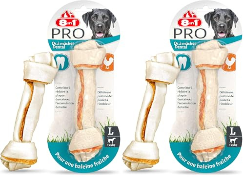 8in1 Pro Dental Bone L - healthy chewing bone for large dogs for dental care, 1 piece (Pack of 2)