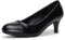 Hoefirm Women Round Toe Court Shoes Kitten Heels Low Heel Shoes Closed Toe Pumps Shoes Comfortable Office Black Heels Ladies Shoes Size 4
