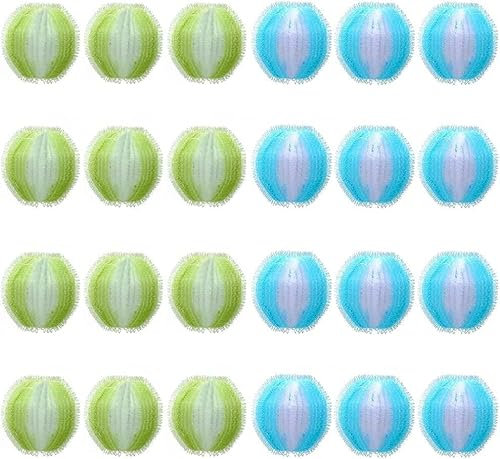 24stk Tierhaarentferner Waschmaschine, BetterJonny Wiederverwendbare Fusselbälle Waschkugeln Waschmaschine Ball Wäschekugel Flusenfreie Waschbälle Gegen Tierhaare für Entfernt Tierhaare Fussel, A