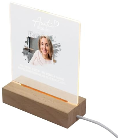 ukgiftstoreonline Personalised Auntie Photo Memorial Lamp Night Light Condolence Sympathy Gift