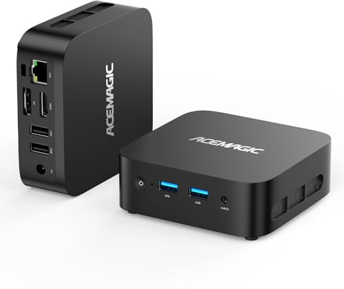 ACEMAGIC V1 Mini PC Intel Alder Lake-Ν95(4C/4T, bis zu 3,4 GHz), 16GB DDR4 512GB M.2 SSD Micro Computer Desktop PC, Gigabit Ethernet/WiFi 5/BT4.2/4K@60Hz Mini Computer Büro/Schule