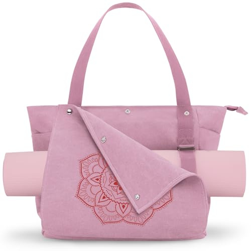 Gonex Sac de Yoga, Sac de Gym Yoga avec Poches Multiples pour Femmes et Hommes, Sac de Transport en Toile pour Sac Tapis de Yoga, Facile à Sortir et Ranger, pour Pilates, Voyage, Entraînement