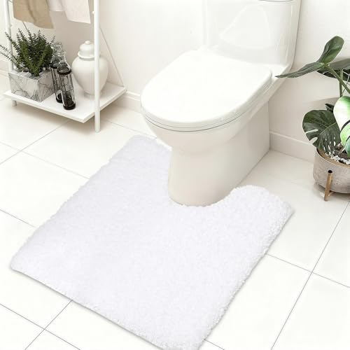 Baahrnom Alfombra de Baño en Forma de U Antideslizante 50X50cm, Alfombra de Inodoro de Microfibra Suave, Alfombras de Baño Absorbente, Alfombra de Ducha Lavables en Máquina
