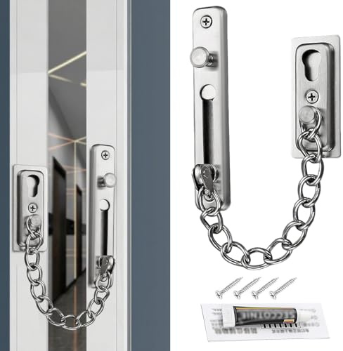 YIHAOH Seguro Puerta de Acero Inoxidable, Seguridad Puerta Casasin Agujero, Ccadena Puerta Antirrobo, Antirrobo Doble, Cadena Ajustable, Duradera, Inoxidable, No Se Rompe Fácilmente