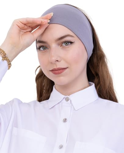 Prien Bonnet Hijab Femme Musulmane en Coton, Sous-Voile Pré-Cousu Extensible, Bandeau Antidérapant Confortable pour Prière, Foulard Écharpe Islam Quotidien
