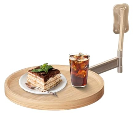 Distanza di scaffali a parete rotonda - 11.02x11.02 pollici Counter Bistro pieghevole, piattaforma di snack convertibile, scheda di porzione compatta rotante con moderna costruzione minimalista |
