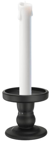 sourcing map Portavelas de cristal de 3.35 pulgadas para velas cónicas/columnas, portavelas para candelabro para candelabro de boda, centro de mesa, decoración del hogar, negro mate