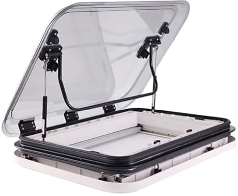 Dtyubfg Ventilation de toit pour camping-car, grande caravane, fenêtre de toit avec lumières LED, fenêtre de toit universelle pour voiture modifiée, caravane - 700 x 500 mm