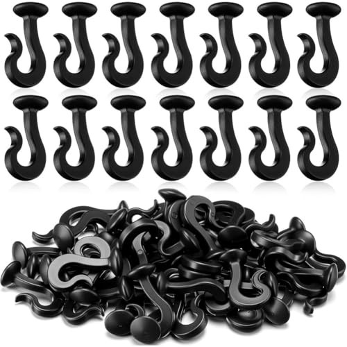 BildeeMait for Black PP for Plastic Gazebo Curtain Hooks Netting, 50 Pack 28x16cm Lightweight Clips Outdoor Pavilion Setup
