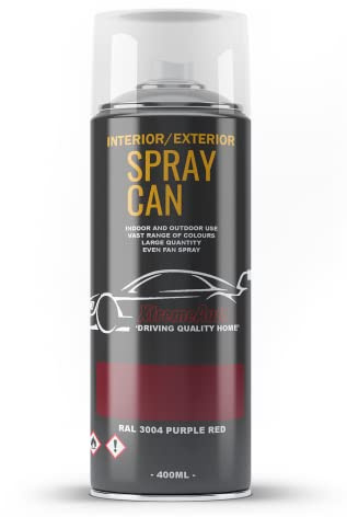 Xtremeauto Spray Paint Finish For Indoor And Outdoor Use Garden Cars Home Kitchen Bathroom Furniture Art Craft Bikes Radiators Metal Wood Plastic Glass UPVC Stone PVC RAL 3004 Purple red
